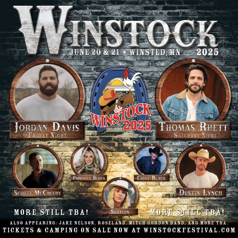 Lineup for Winstock '25 revealed, with Thomas Rhett and Jordan Davis headlining