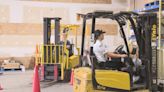 Students at Center for People undergo forklift obstacle course