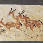鹿刺繡山水畫裝飾畫客廳掛畫，
