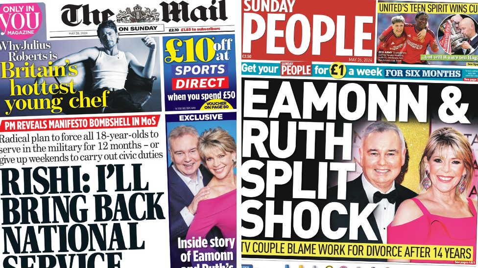 Paper review: Eamonn and Ruth split and Sunak's national service pledge