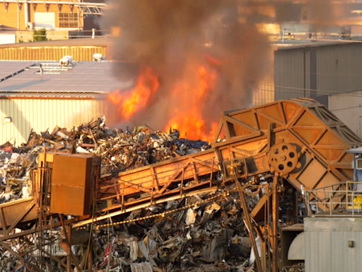 Fire crews battle blaze at Calgary scrap yard for hours