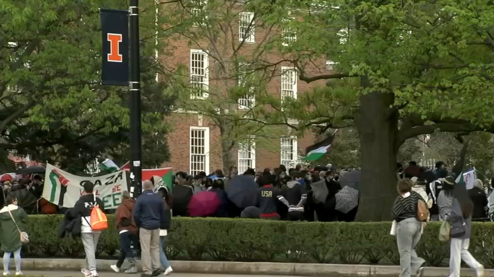 1 arrested after police clash with pro-Palestinian demonstrators at UIUC