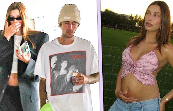 Justin Bieber Shares New Pic of Hailey's Baby Bump While on Vacation