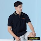 Nautica 男裝 COMPETITION撞色領圍短袖POLO衫-黑色