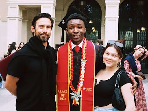 Milo Ventimiglia reunites with his 'This Is Us' kids for Niles Fitch’s graduation