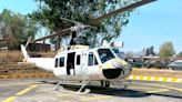 Helicóptero con helibalde atiende incendio forestal en Pátzcuaro