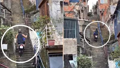 Video Of Man Riding His Bike Up The Stairs Leaves Internet Impressed - News18