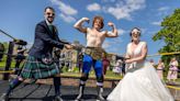 Bride and Groom Jump into the Ring After Discovering Wrestling Show Going on Next to Their Wedding