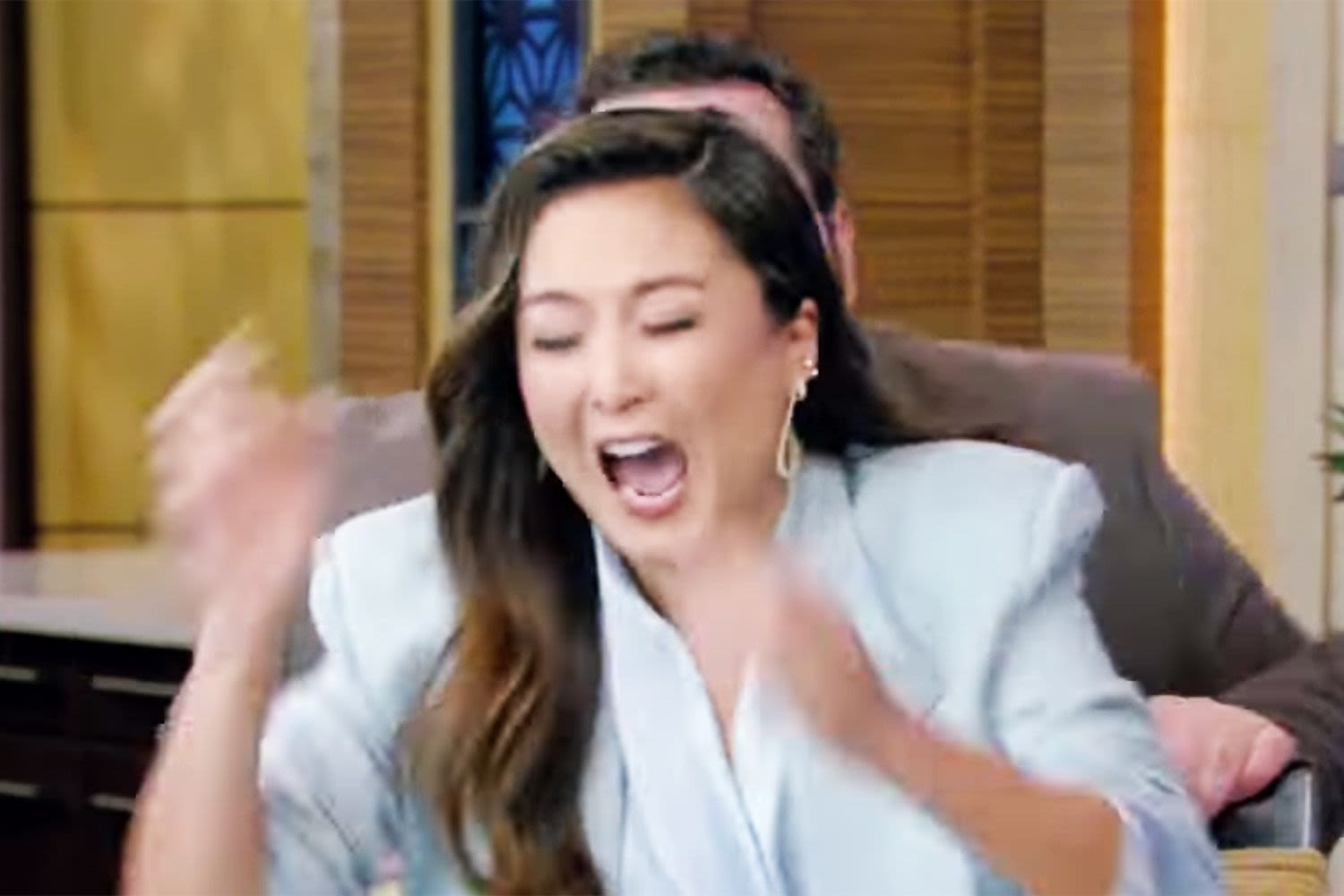 'You Really Leaped Out of That Chair!' Josh Gad Scares Ashley Park on 'Live with Kelly and Mark.' Watch!