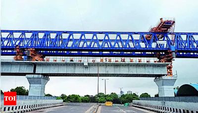 Bullet train bridge completed over flyover in 10 days | Vadodara News - Times of India