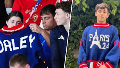 Tom Daley reveals finished sweater he knitted during the Paris Olympics