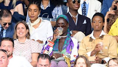 Jodie Turner-Smith Sports Protective Scarves At Wimbledon Tournament | Essence