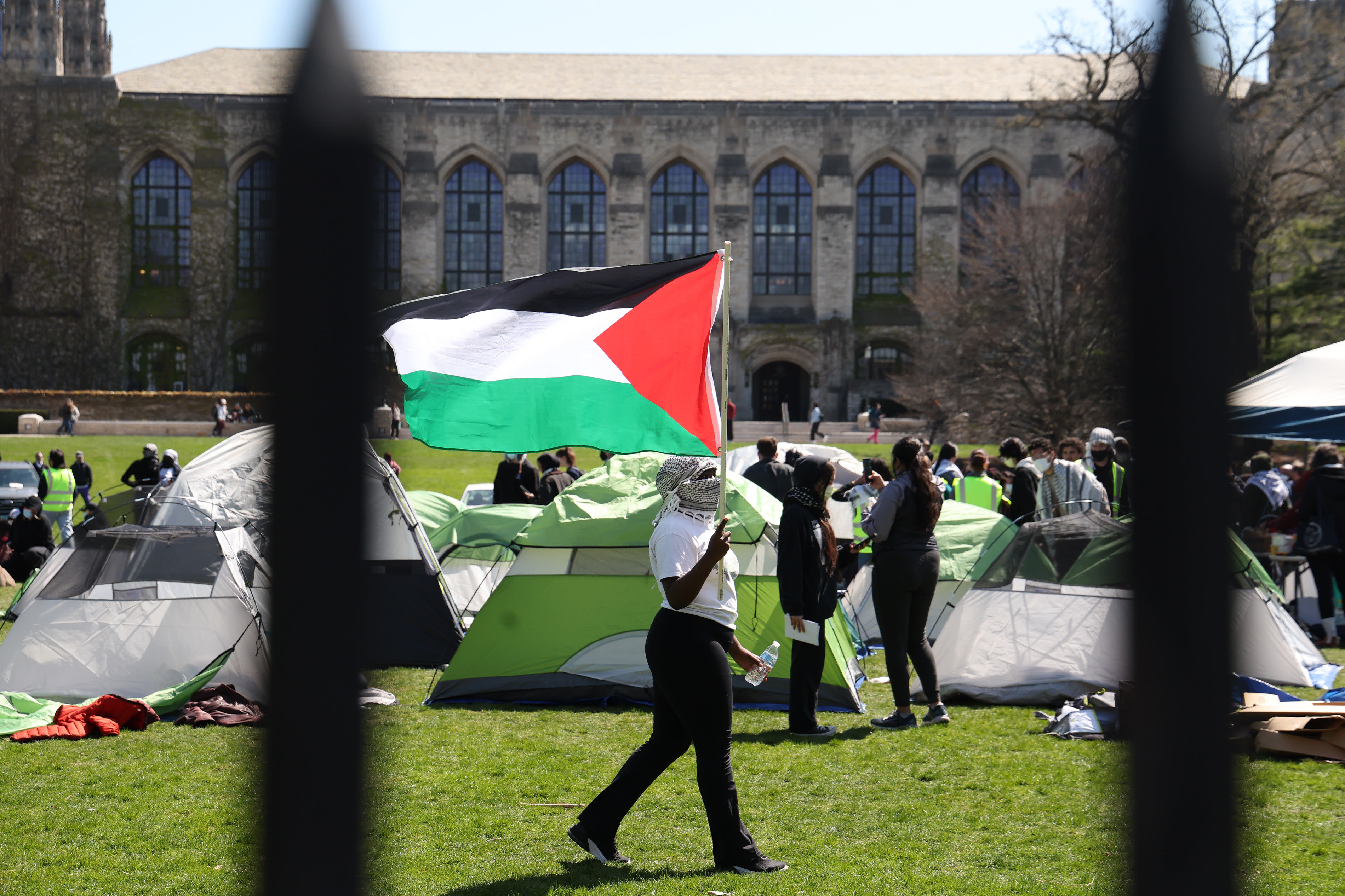 Northwestern students set up pro-Palestinian encampment as university changes protest policy