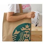 Starbucks 星巴克 - 日本版~厚實帆布袋(大款) 厚帆 隨行杯環保手提袋便當袋