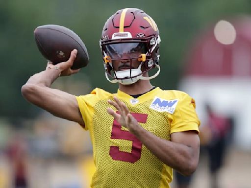 Rookie quarterback Jayden Daniels is the focus of Washington Commanders training camp