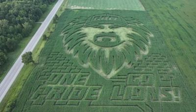Face of Detroit Lions head coach Dan Campbell carved into corn maze at Michigan farm