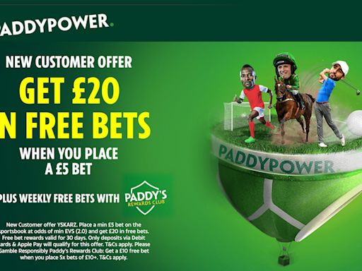 Betting offer: Get £20 in free bets with Paddy Power