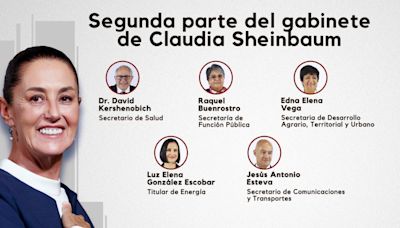 Sheinbaum anuncia a próximos titulares de Salud, Energía, SCT, SFP y Sedatu