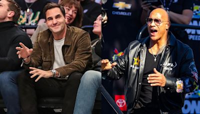 ...That Sequence on YouTube": Roger Federer on Making Dwayne The Rock Johnson Wear On Shoes at 2020 Super Bowl