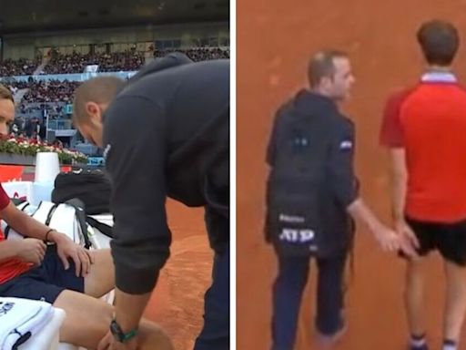 Daniil Medvedev retires injured from Madrid Open after claiming he 'cannot move'