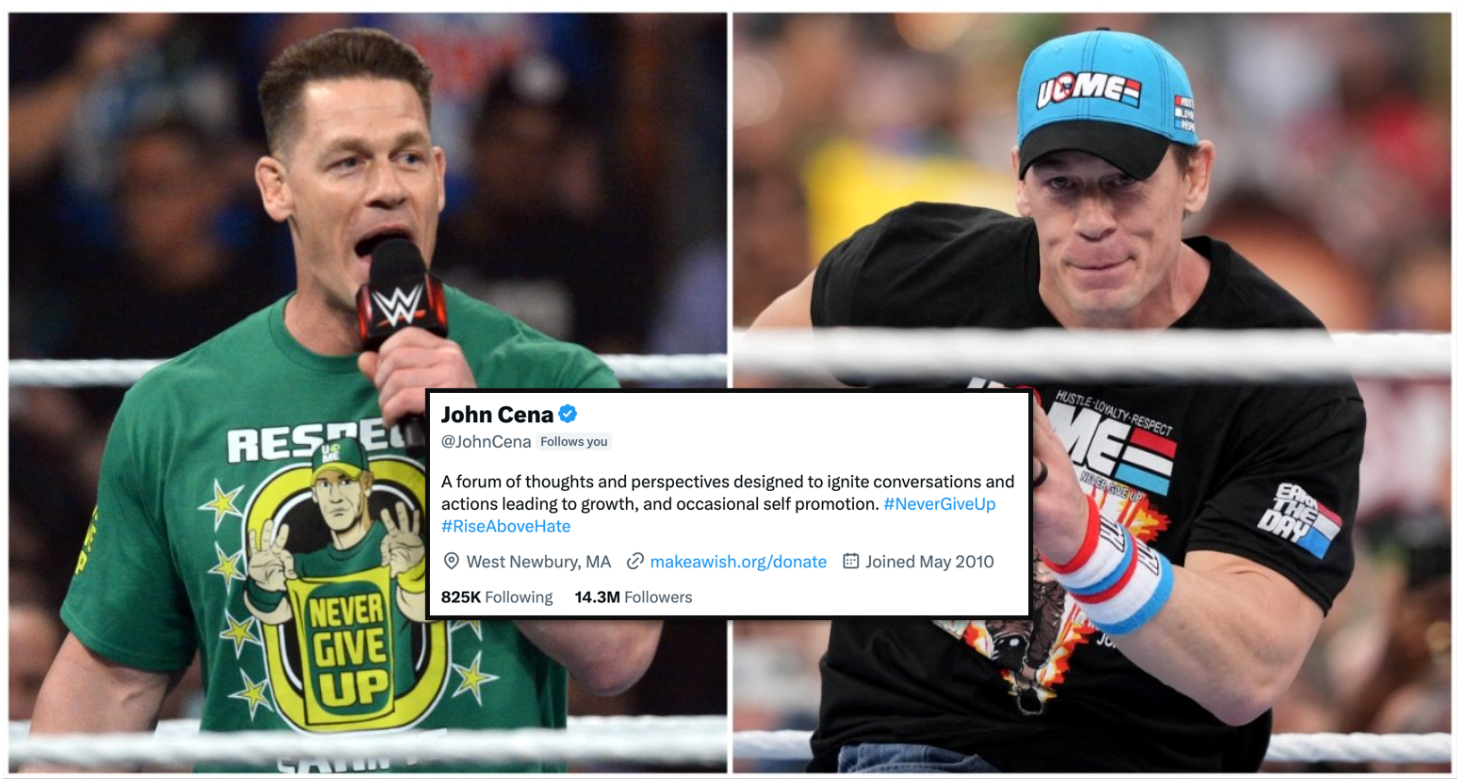 John Cena has finally revealed why he follows over 800,000 people on Twitter