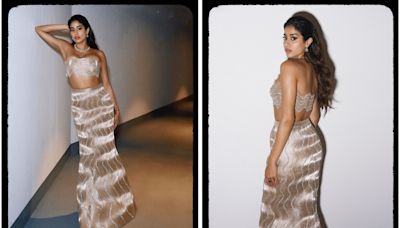 Janhvi Kapoor Made A Glimmering Gold Entry At IIFA Awards 2024 In A Wavy Wired Skirt Set