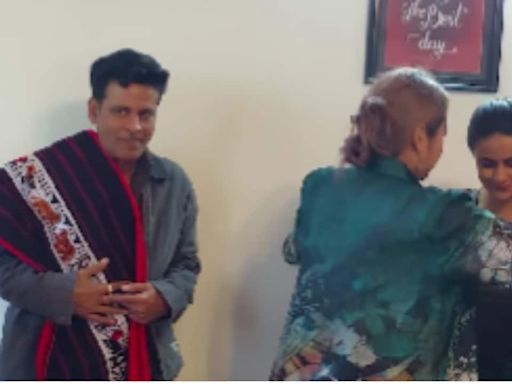 'The Family Man's Manoj Bajpayee and co-stars meets Nagaland minister Temjen Imna Along during shoot in Kohima