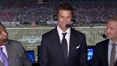 Tom Brady Makes Broadcasting Debut During UFL Championship Game