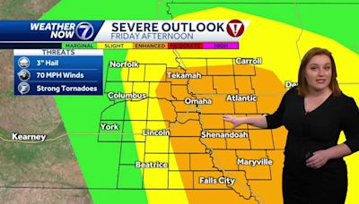 Strong to severe storms possible for Omaha area Thursday night through weekend