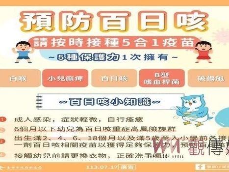 預防百日咳 中市衛生局籲家長按時帶嬰幼兒接種疫苗 | 蕃新聞