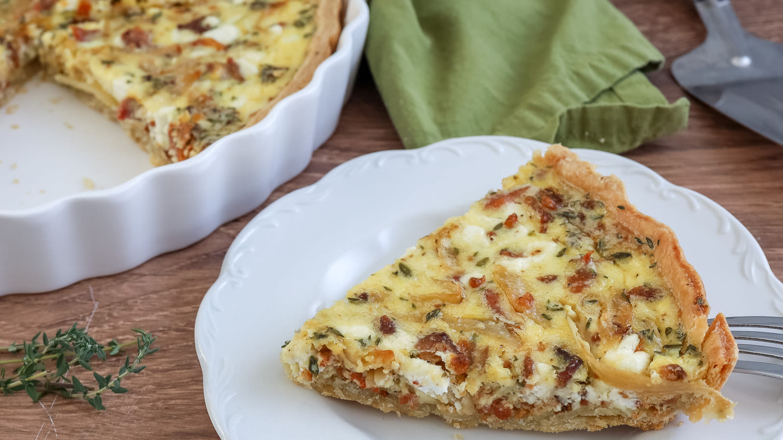 Bacon, Onion, And Goat Cheese Quiche Recipe