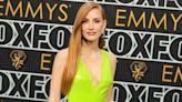 Jessica Chastain's Neon Gucci Gown Might Be Her Boldest Look Yet: See Her Glow on the Emmys Red Carpet