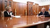 Russian President Vladimir Putin meets with Russian Federation Council Speaker Valentina Matviyenko at the Kremlin in Moscow