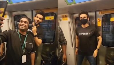 Kartik Aaryan takes the Mumbai Metro to beat the traffic, poses for selfies with fans - watch video