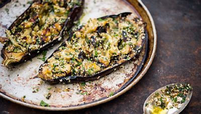 Make room on your grill for smoky charred eggplant