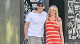 Kate Bosworth Wears a Red and Neon Yellow Striped Dress During Casual N.Y.C. Outing with Justin Long