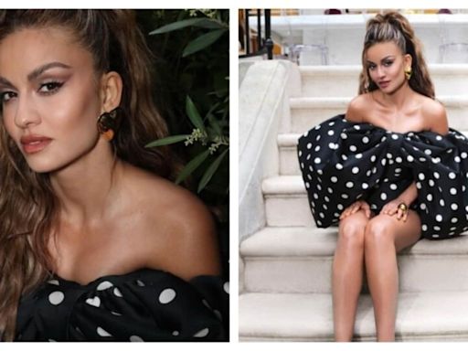 Natasha Poonawala makes a fashion statement in a bow-shaped polka dot dress, fans gushing over her look