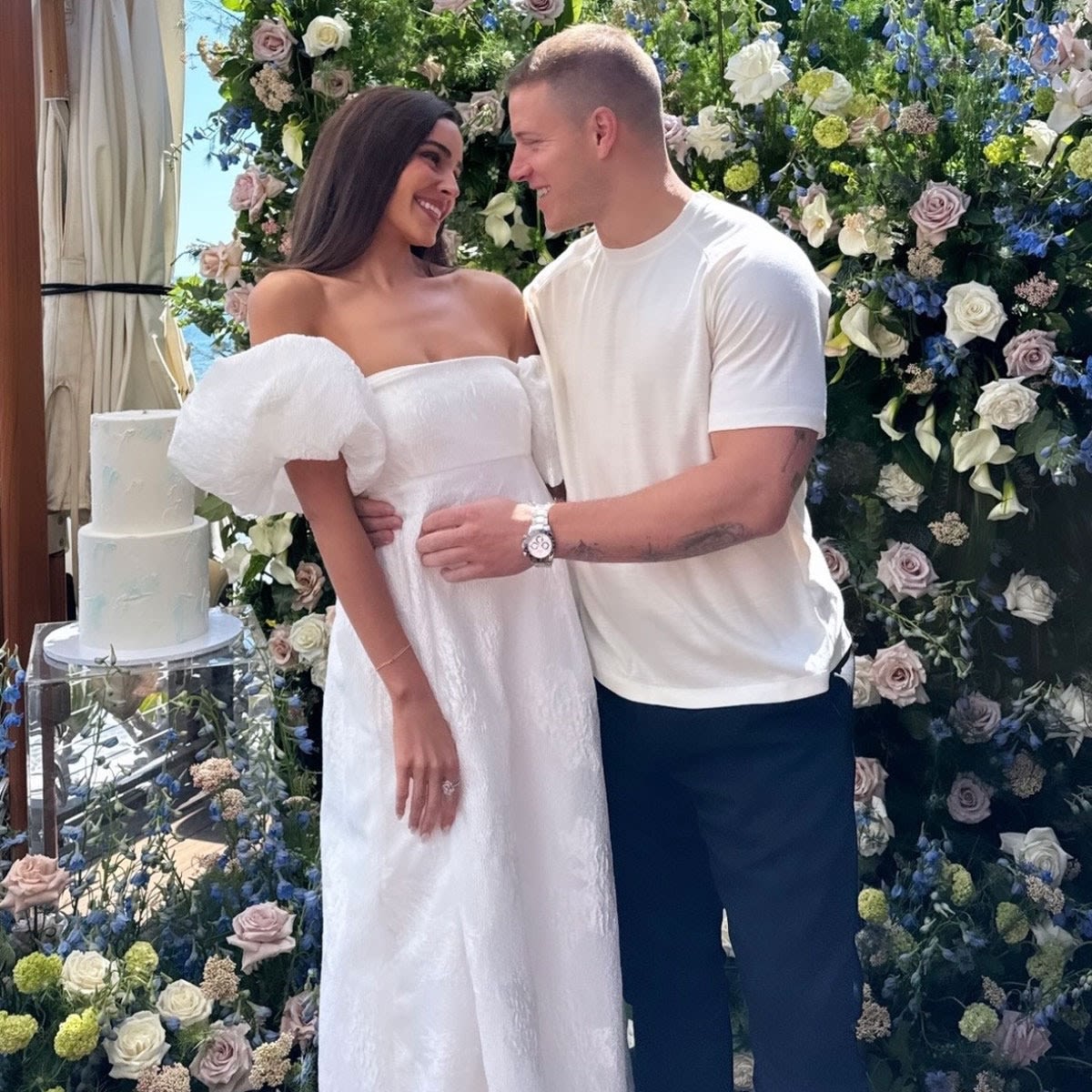 Olivia Culpo’s Bridal Shower Featured Sweet Christian McCaffrey Cameo