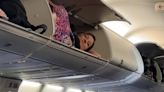 Southwest Airlines 'looking into' video of woman lying inside overhead bin before takeoff