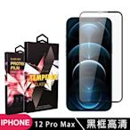 IPhone 12 PRO MAX 高品質9D玻璃鋼化膜黑邊透明保護貼(12PROMAX保護貼12PROMAX鋼化膜)