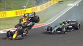 Así voló el auto de Max Verstappen tras una maniobra ante Lewis Hamilton en el GP de Hungría
