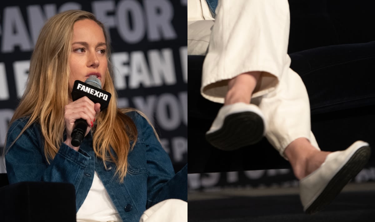 Brie Larson Showcases Laid-Back Style in Slip-On Sneakers at Fan Expo 2024