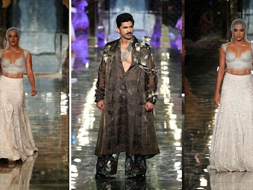 Waqima Gabbi, Taha Shah Badussha turn modern day bride and groom as they walk for Abu Sandeep at India Couture Week