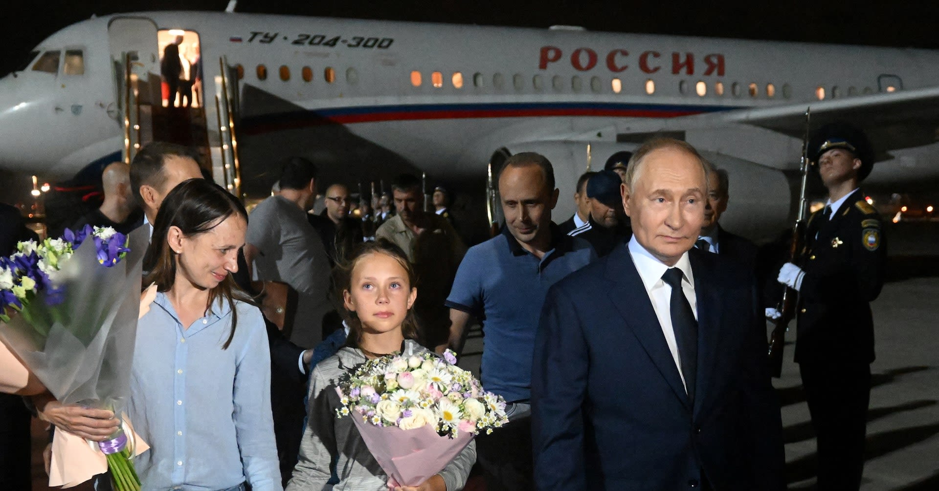 Children of freed sleeper agents learned they were Russians on the flight, Kremlin says