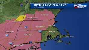 Weather Alert: Severe thunderstorm watch issued for most of Massachusetts