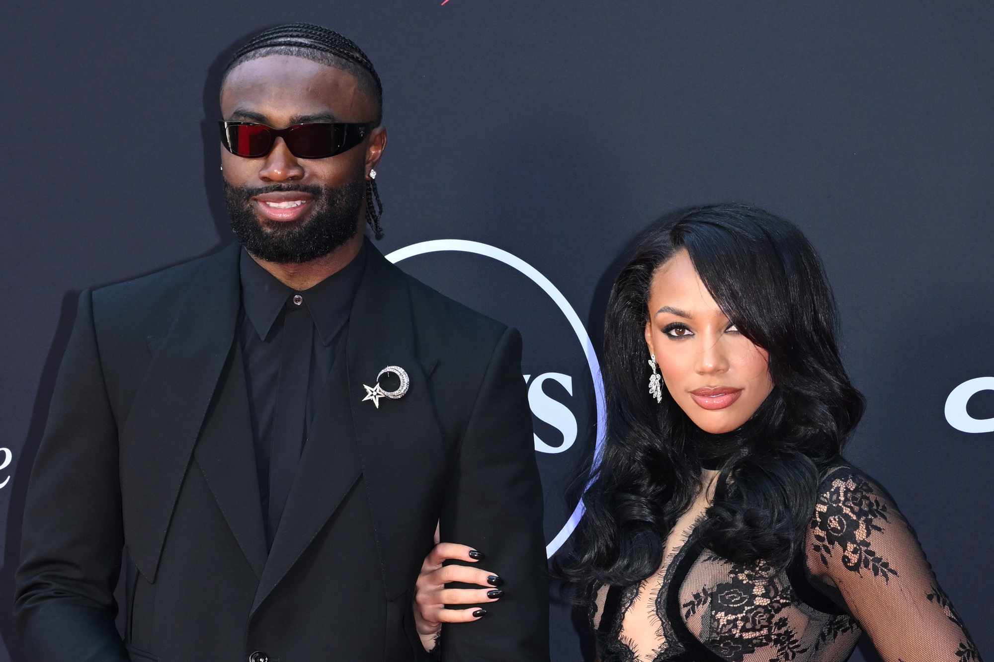 NBA Champ Jaylen Brown and WNBA Player Kysre Gondrezick Go Red Carpet Official at 2024 ESPYS