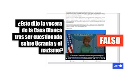 Vocera de la Casa Blanca no dijo que EEUU y Ucrania vencieron a Hitler; audio fue alterado