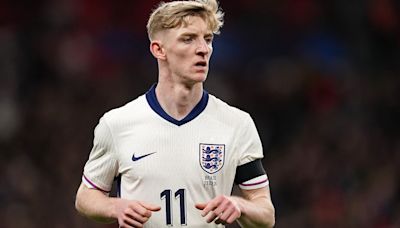 Anthony Gordon is a doubt for England's Euro 2024 warm-up