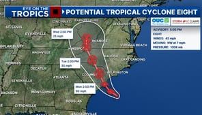 Tropics Update: Potential Tropical Cyclone forms off the Carolina Coast