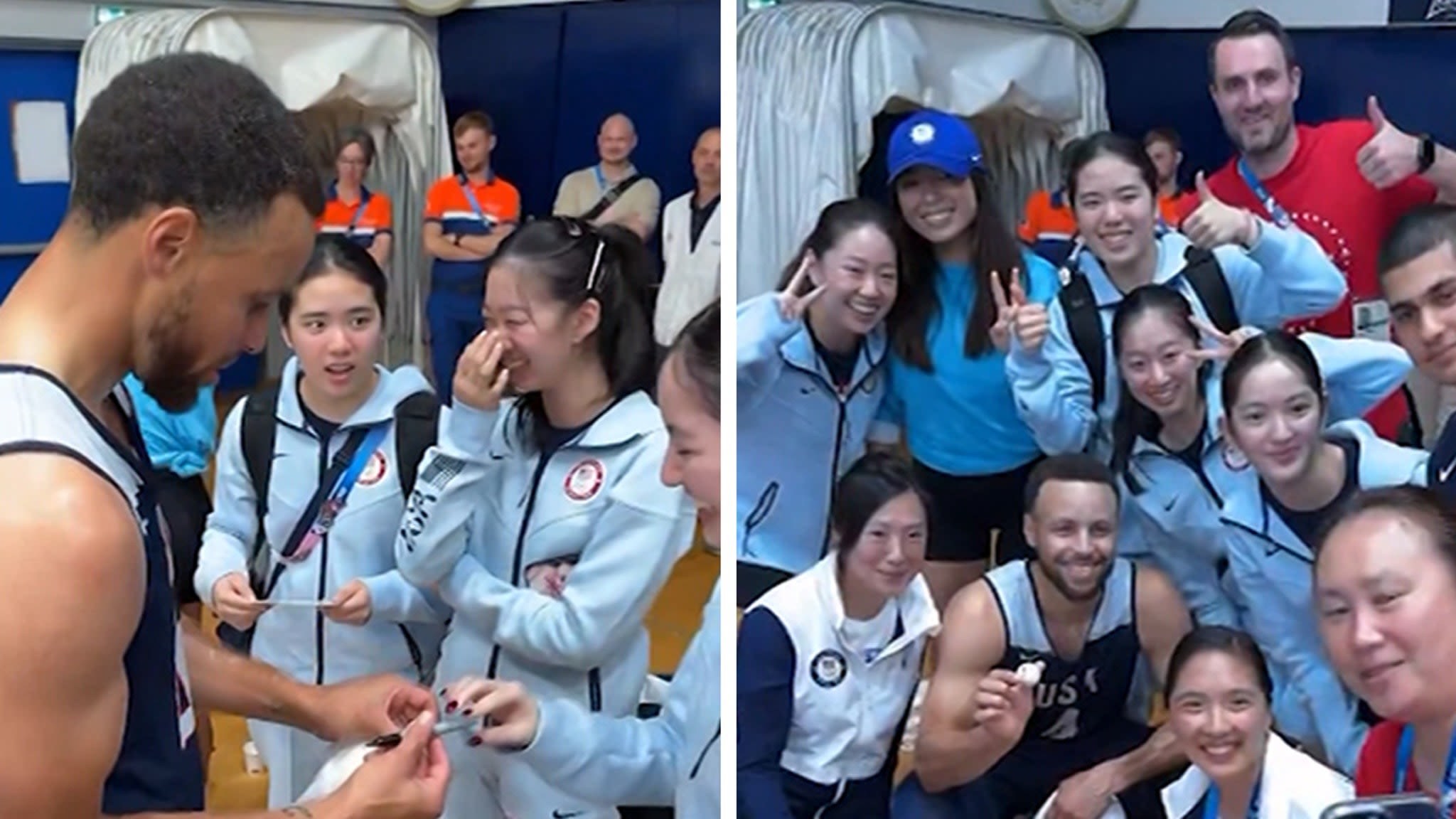Stephen Curry Gets Ball Signed By U.S. Table Tennis Team